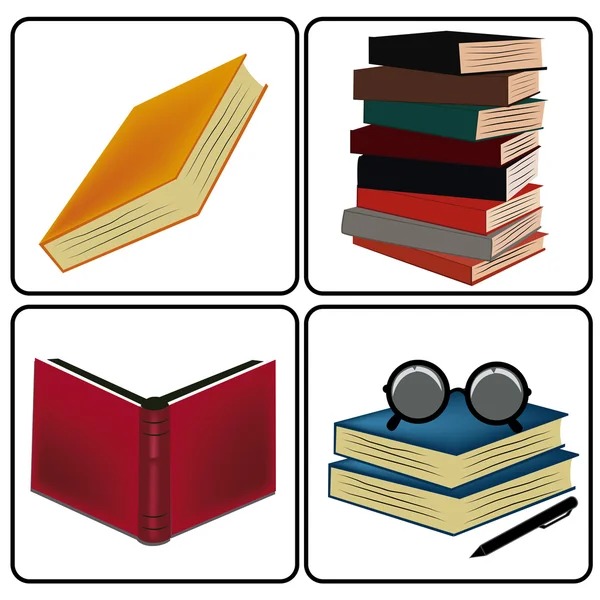 Cuatro iconos para leer — Vector de stock