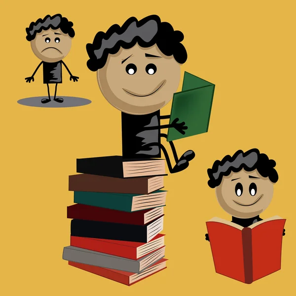 Tres iconos de libro — Vector de stock