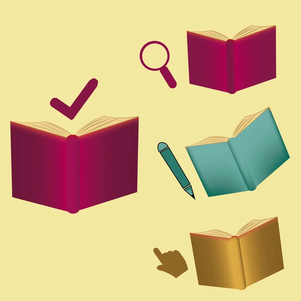 Símbolos y libros — Vector de stock