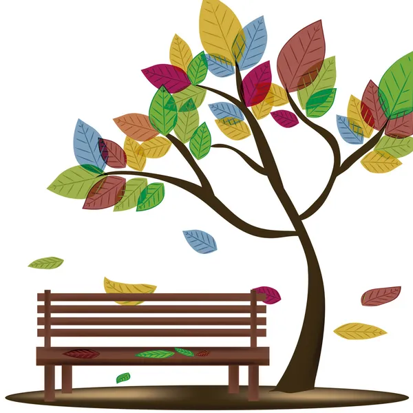 Parque en otoño — Vector de stock