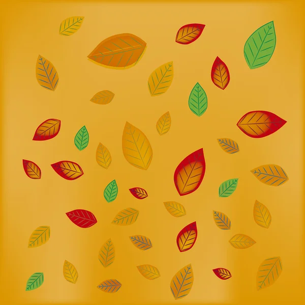 Group of falling leafs — Stock Vector