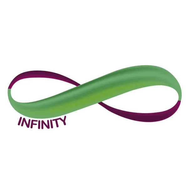 Símbolo infinito verde púrpura — Vector de stock