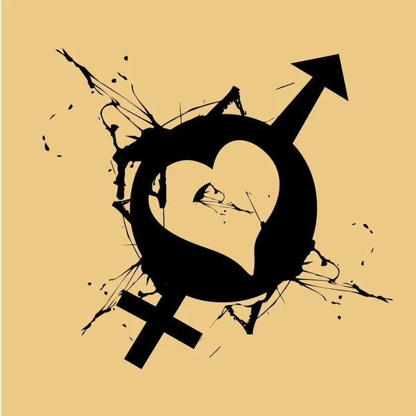 Schwarze Symbole für Mann und Frau — Stockvektor