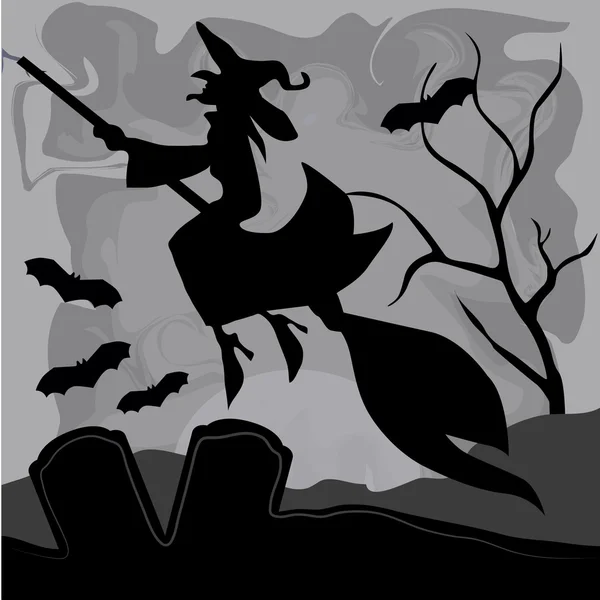 Silhouetten für Halloween — Stockvektor