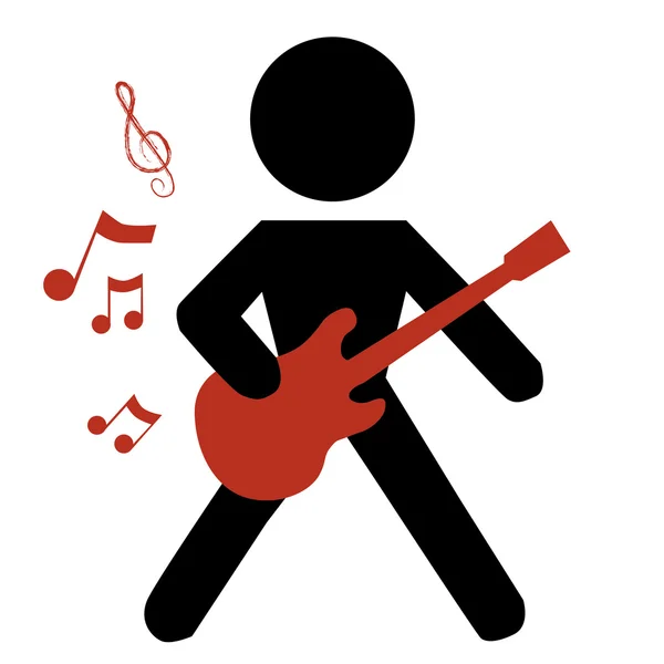 Tocando la guitarra — Vector de stock