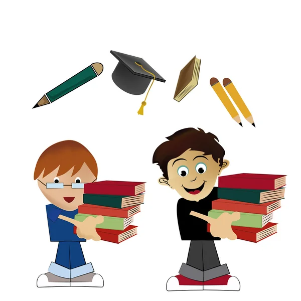 Kids going to school Royalty Free Stock Illustrations