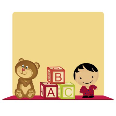 Çocuk oyuncaklarla oynuyor