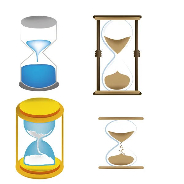 Four sand clocks — Stock Vector