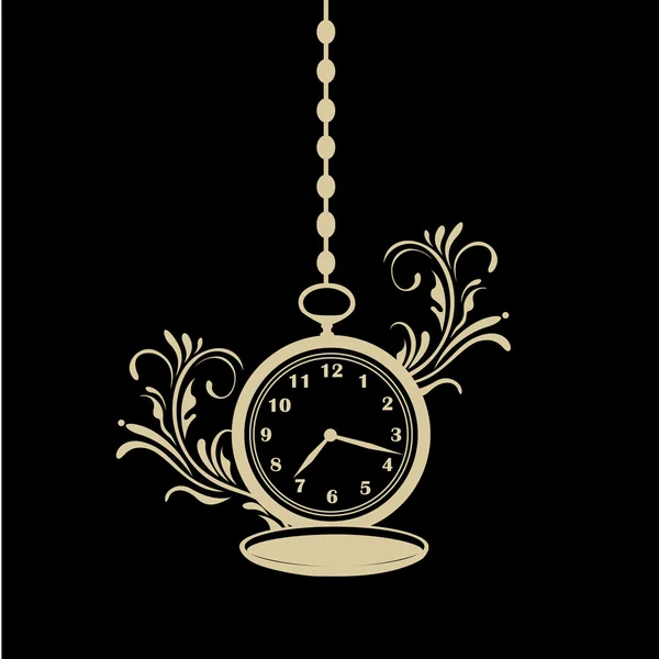 Reloj de bolsillo con textura — Vector de stock