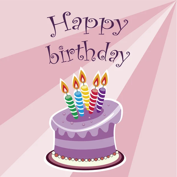 Happy birthday with cake — Stock Vector