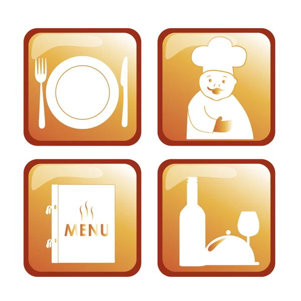 Four icons for menu — Stock Vector