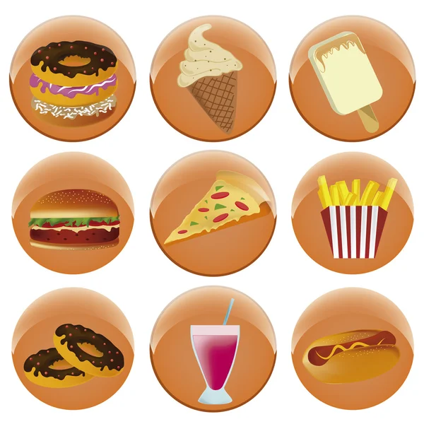 Nine icons for menu — Stock Vector