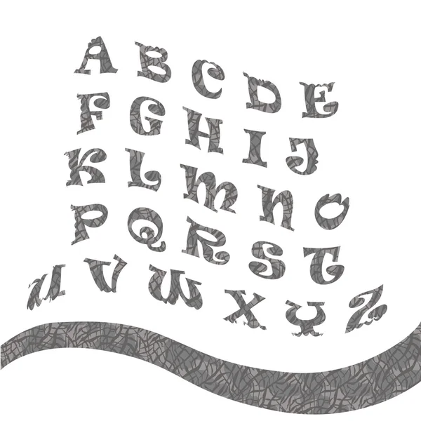 Alphabet gris — Image vectorielle