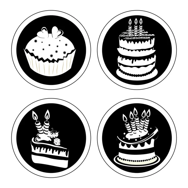 Silhouettes de dessert — Image vectorielle