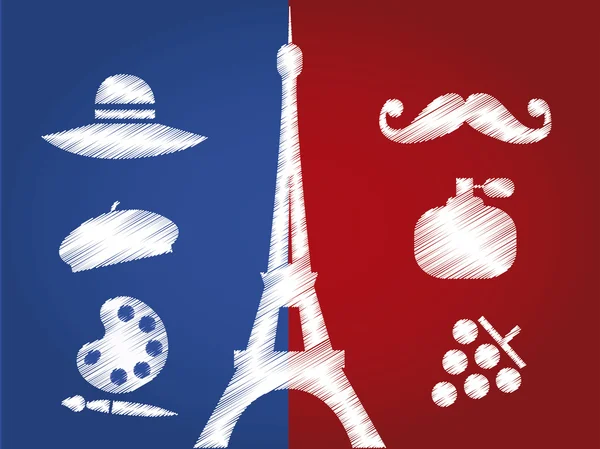 France silhouettes — Stock Vector