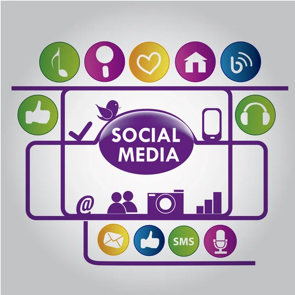 Purple social media — Stock Vector