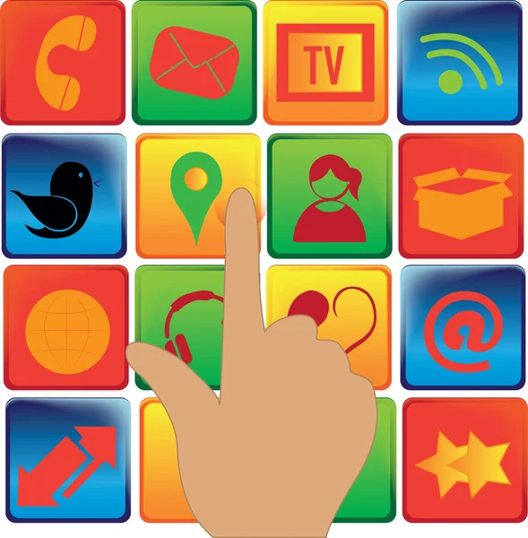 Iconos de redes sociales — Vector de stock