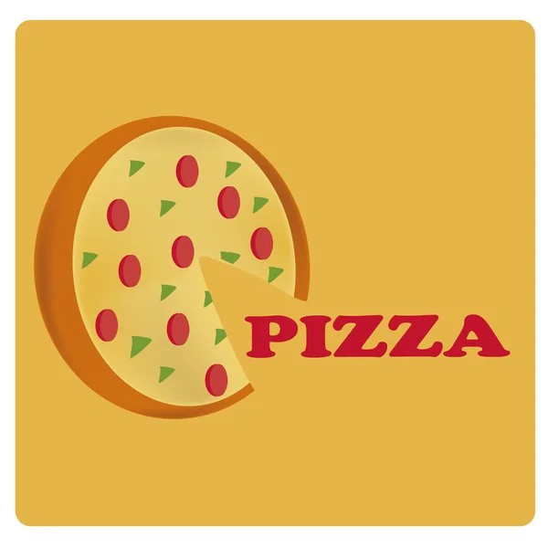 Pizza para el diseño del menú — Vector de stock