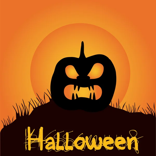 Calabaza enojada para halloween — Vector de stock