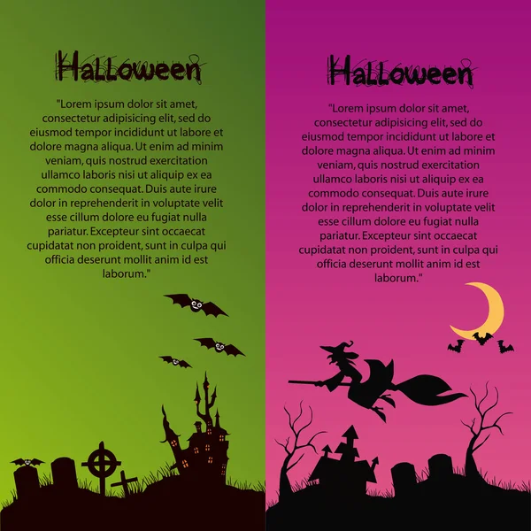 Bannières pour Halloween — Image vectorielle