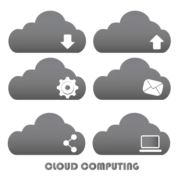 Il cloud computing — Vettoriale Stock