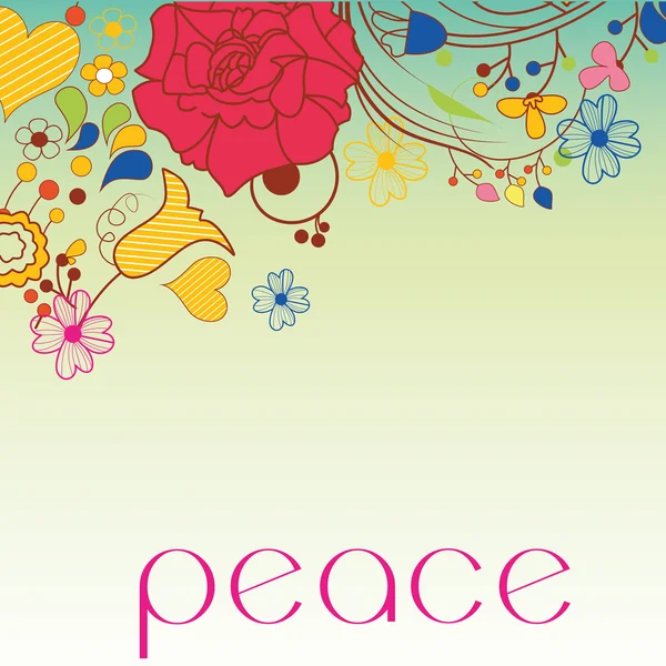 Barış ve çiçekler — Stok Vektör