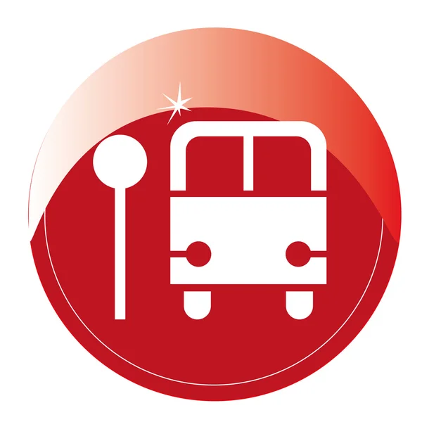 Rode bus stop signaal — Stockvector
