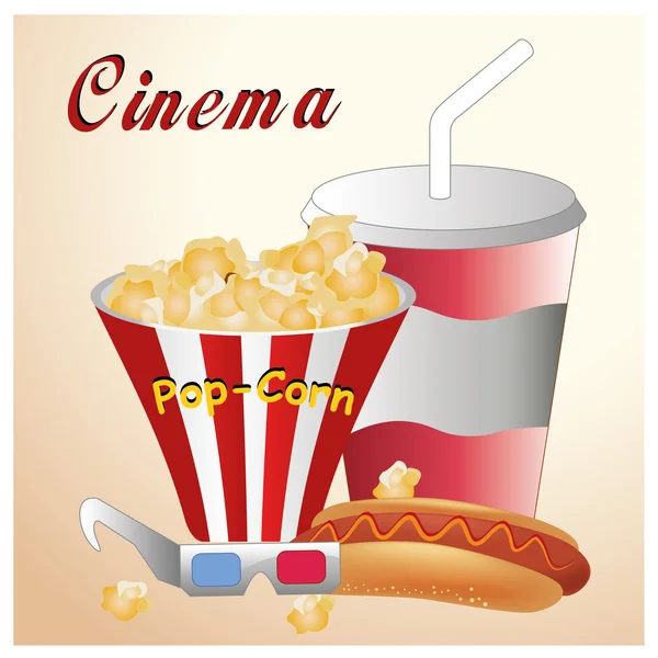 Comida del cine — Vector de stock