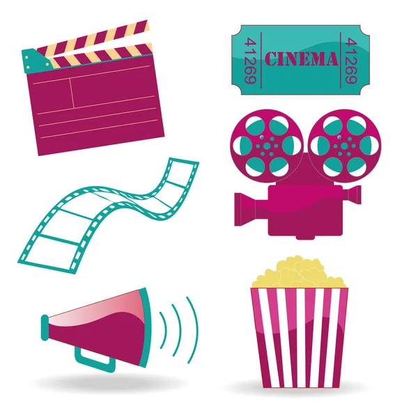 Iconos de cine — Vector de stock