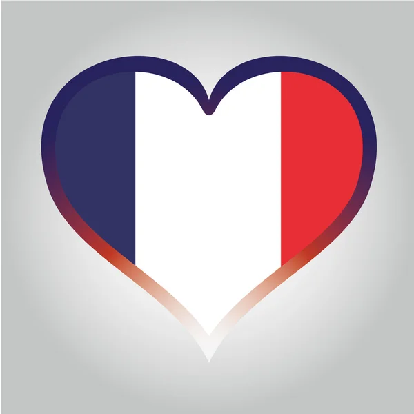 Coeur et drapeau — Image vectorielle