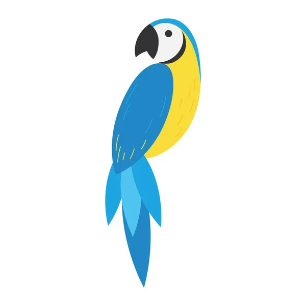 Isolado colorido bonito papagaio tropical pássaro Vector — Vetor de Stock