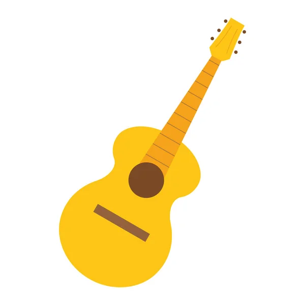 Diseño plano aislado de un icono de guitarra Vector — Archivo Imágenes Vectoriales