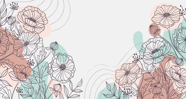 Hediye kartı vektörü için renkli suluboya çiçekler — Stok Vektör