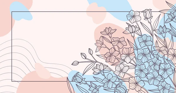 Davetiye hediye kartı vektörü için renkli suluboya çiçekler — Stok Vektör