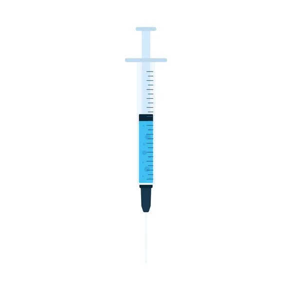 Jeringa aislada con una dosis azul Vector — Archivo Imágenes Vectoriales