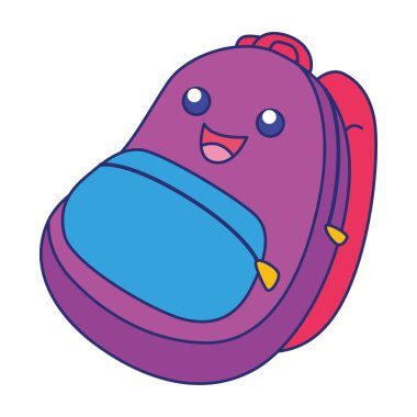 Ayrı renkte mutlu çanta karakteri Vektörü