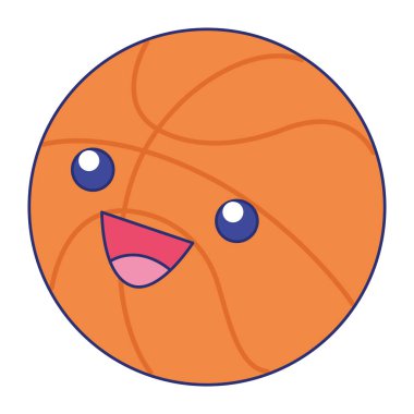 İzole edilmiş mutlu basketbol karakteri Vektör