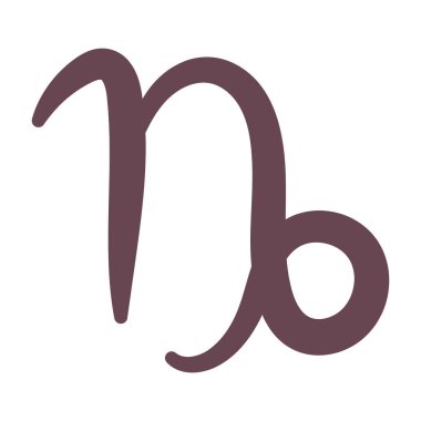 İzole edilmiş capricornus zodiac işaret sembolü Vektör