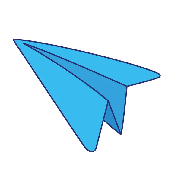 Elszigetelt kék origami repülőgép ikon vektor — Stock Vector
