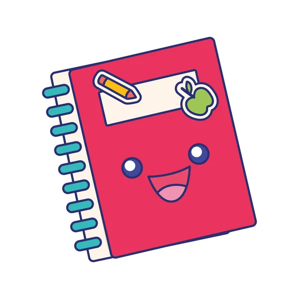 Isolato colorato felice personaggio libro vettoriale — Vettoriale Stock