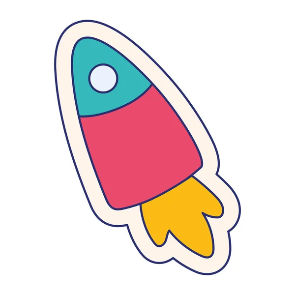 Isolated flat design sticker of a rocket Vector — Stock Vector