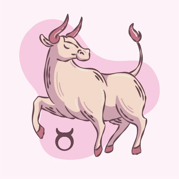 Colored taurus zodiac sign sketch bull animal Vector — Stock Vector