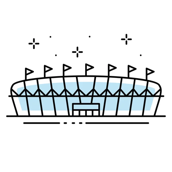 Estadio deportivo de color aislado icono vista lateral Vector — Vector de stock