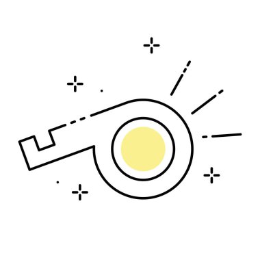 İzole edilmiş düz tasarım spor ıslık simgesi taşıyıcısı