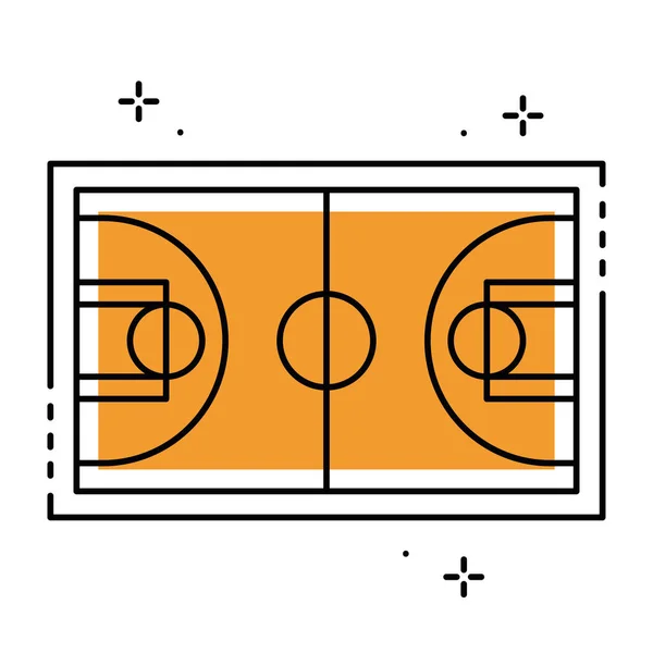 Vista aérea isolada de um ícone de campo de basquete Vector —  Vetores de Stock
