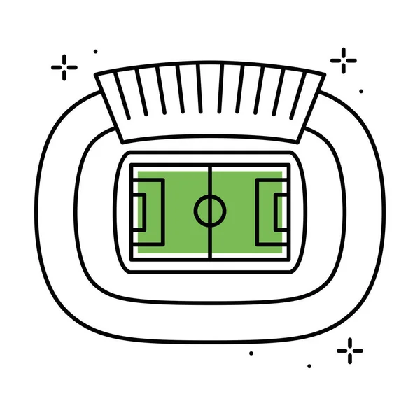 Icono de estadio de fútbol de color aislado vista aérea Vector — Archivo Imágenes Vectoriales