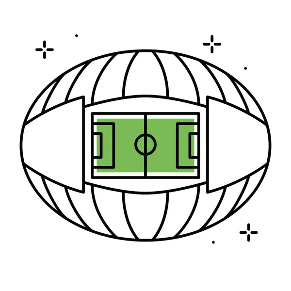Geïsoleerde gekleurde voetbal stadion pictogram luchtfoto Vector — Stockvector