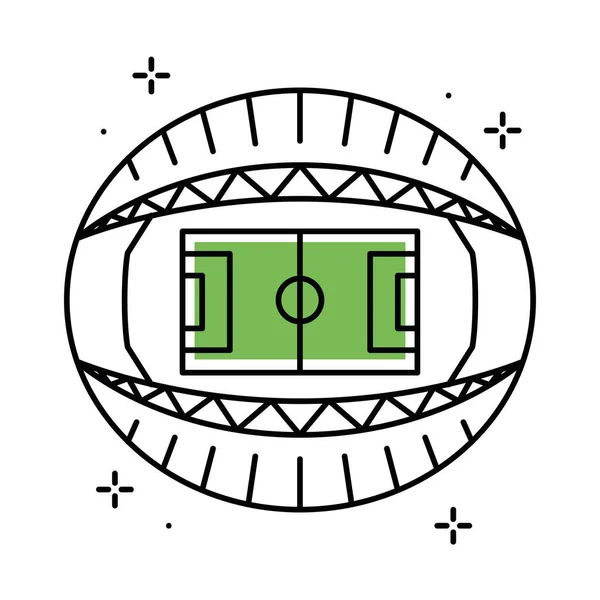Izolacja kolorowy stadion piłkarski ikona widok z lotu ptaka Vector — Wektor stockowy