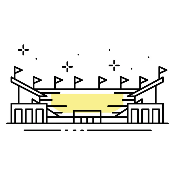 Estadio deportivo de color aislado icono vista lateral Vector — Archivo Imágenes Vectoriales