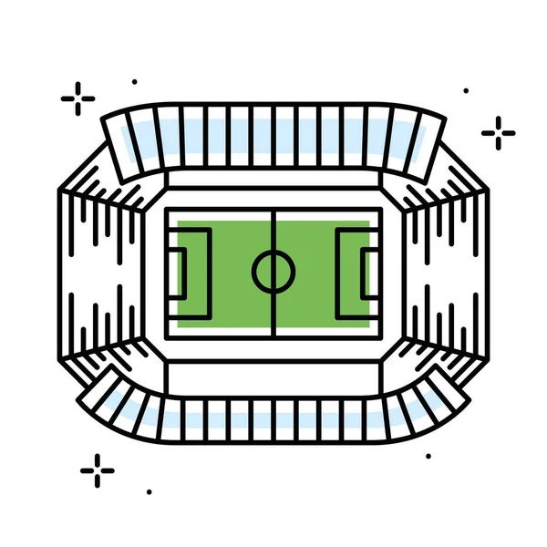 Icono de estadio de fútbol de color aislado vista aérea Vector — Archivo Imágenes Vectoriales